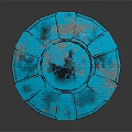 Blue Decorative Table Lamp With Cracked Texture And Glowing Light Base