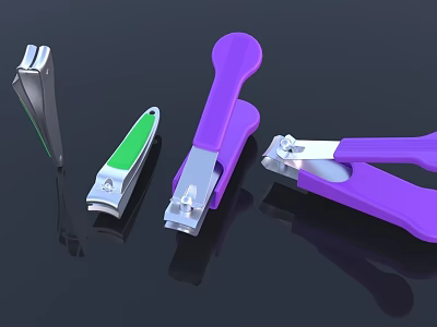 Stainless Steel Nail Clippers In Assorted Colors For Personal Care Grooming Tools 3d model
