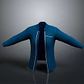 Modern Casual Blue Jacket With Long Sleeves Zipper Closure And Front Pocket Design