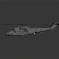 Military Transport Helicopter With Multiple Rotor Blades And Gray Fuselage Design