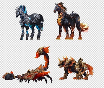 Hand painted high quality mounts 3d model