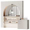 Modern Cosmetics Counter Showcase Shelf Cosmetics Skincare Products 3d model