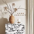 Dried Branches In Ceramic Vase On Marble Countertop With Decorative Ball And Books