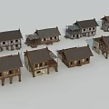 Traditional Style Single Family Houses With Wooden Structure And Gray Roof Designs