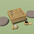 Japanese Go Table 3d model