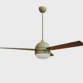 Modern Ceiling Air Conditioning Fan With Black Blades Green Housing And White Light