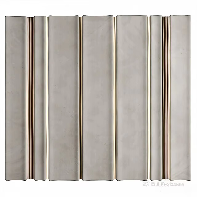 Modern Decorative Striped Wall In Light Gray And Brown Tones 3d model 