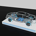 Futuristic Car Concept with Glowing Lines Battery Pack and Illuminated Wheels Tech Design