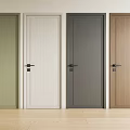 Modern Interior Hinged Doors With Multiple Colors And Different Materials For Rooms 3d model