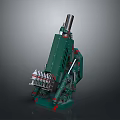 Green Military Weapon With Cylindrical Barrel Mechanical Structure Red Base Parts
