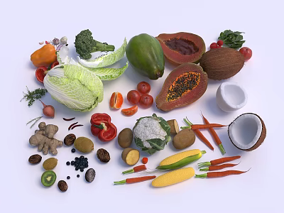 Modern Fruit Fruit Vegetables 3d model