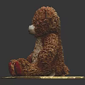 Wooden Round Decorative Stand Furniture With Brown Teddy Bear On Top