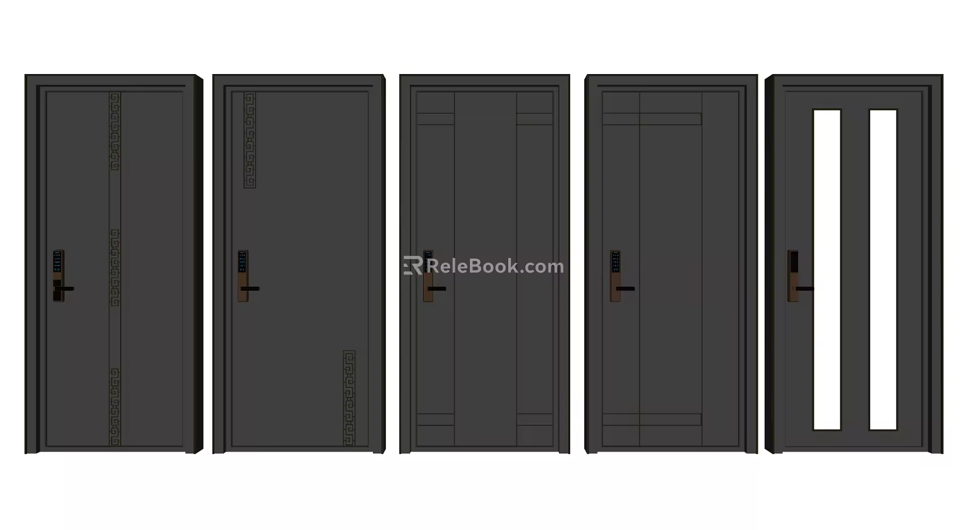 New Chinese style password door password door combination 3d model