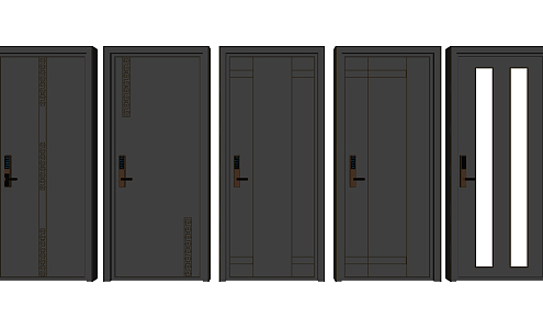 New Chinese style password door password door combination 3d model