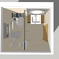 Other Bathroom Interior With Oval Mirror And Vanity