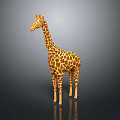 Lifelike 3D Giraffe Model For Home Decoration With Brown Spots And Yellow Body