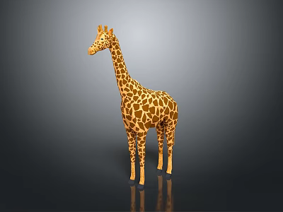 Lifelike 3D Giraffe Model For Home Decoration With Brown Spots And Yellow Body 3d model