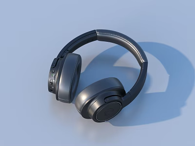 Black Over Ear Headphones With Comfortable Design And Soft Ear Cushions 3d model
