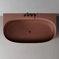 Modern Cementoid Bathtub Featuring Oval Shape Design And Multiple Color Options 3d model
