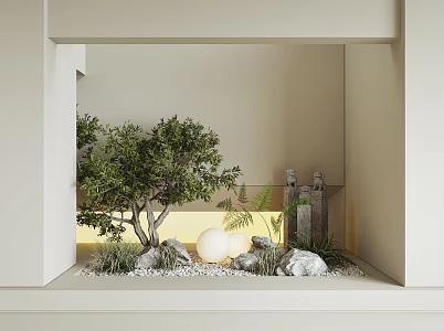 Modern indoor plant landscape 3d model