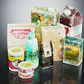 Assorted Beverages With Bottled And Carton Packages Featuring Natural Elements And Colorful Designs