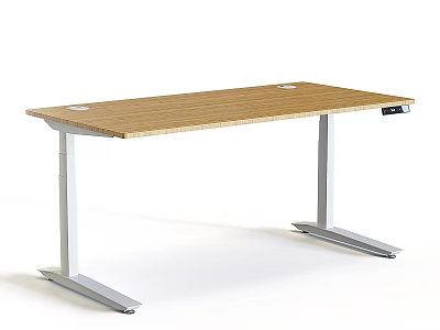 Modern Home Office Table And Chair Set With Wooden Desktop And Metal Frame 3d model
