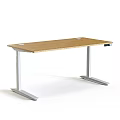 Modern Home Office Table And Chair Set With Wooden Desktop And Metal Frame
