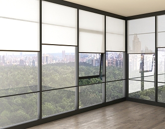 modern floor-to-ceiling window glass curtain wall glass window office glass window 3d model