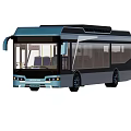 Modern Electric Bus with Streamlined Blue Gray Exterior and Large Windows for Urban Transport