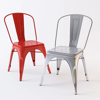 Modern Sleek Office Chair Design With Red And Silver Metal Frames 3d model