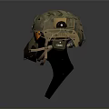 Tactical Military Weapon Helmet With Camouflage Design Orange Goggles And Face Mask