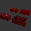 Red Metal Toolboxes In Open Closed States With Secure Latches 3d model