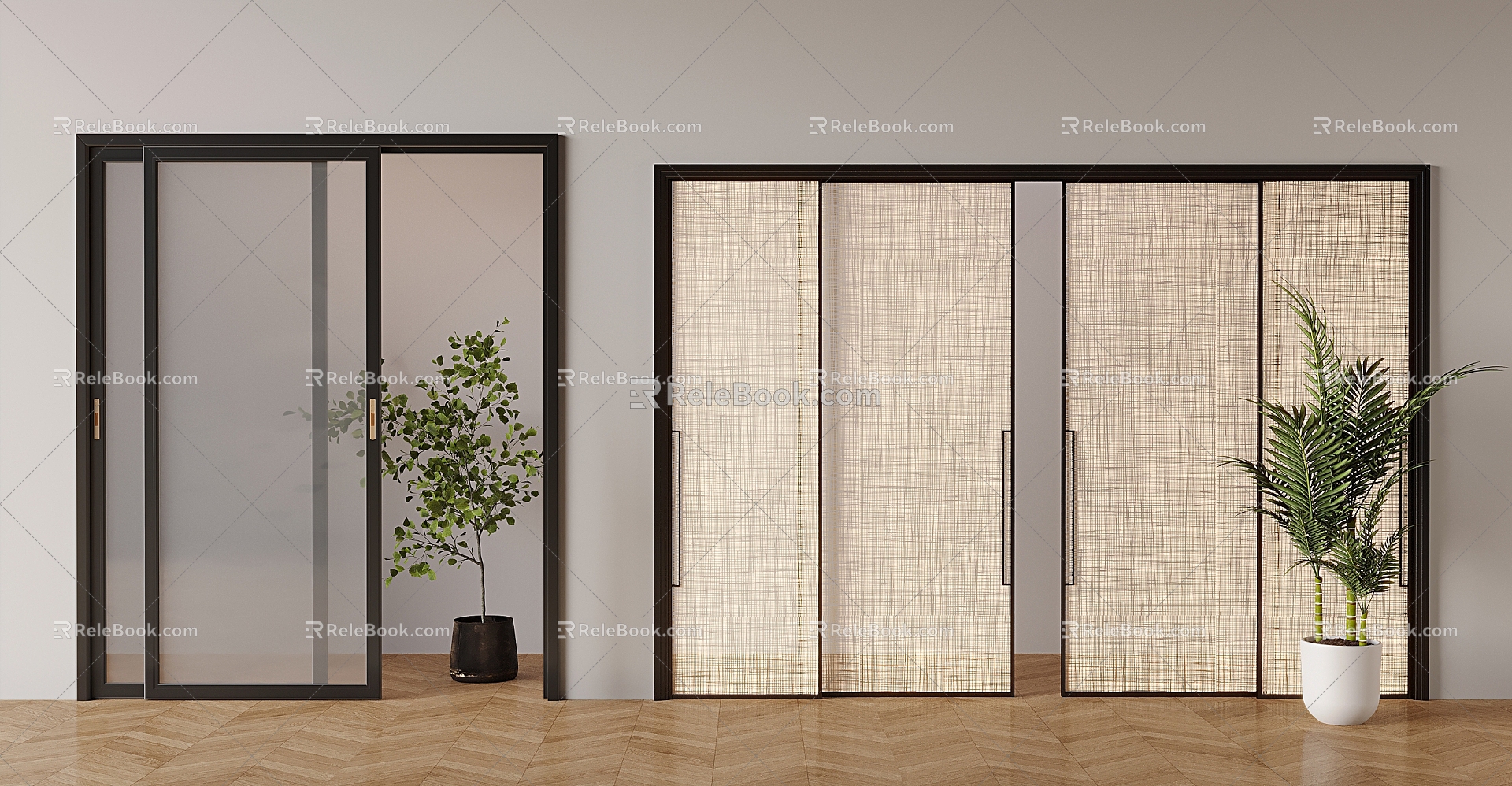 Glass sliding door sliding door glass sliding door kitchen balcony sliding door 3d model