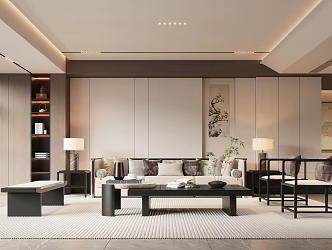New Chinese Living Room 3d model