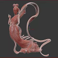 Decorative Ornament Set With Two White Fairy Like Figurines And Flowing Ribbons