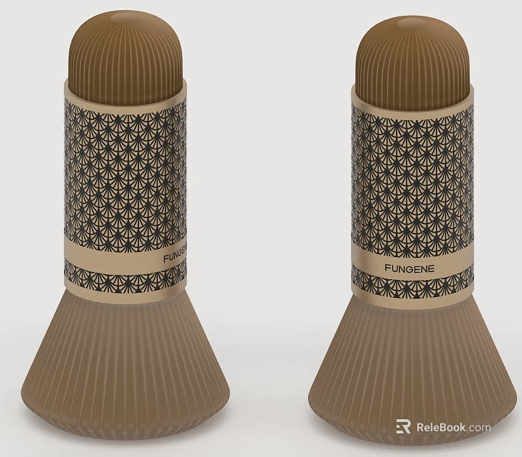 Elegant Brown Perfume Cosmetic Bottles With Intricate Patterned Design And Labels 3d model
