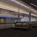 Spacious Modern Airport Terminal With Glass Skylight Sleek Lighting And Polished Floors