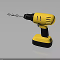 Yellow Electric Drill Power Tool For Professional Hardware Applications And Home Use 3d model