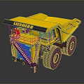 Liebherr Yellow Dump Truck Functional Heavy Duty Mining Construction Vehicle 3d model