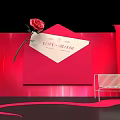 Love Museum Photo Check In Spot With Red Envelope Rose And Bench
