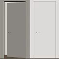 Modern Hinged Door Interior With Minimalist Design Light Colored Panel And Silver Handle 3d model