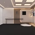 Modern Public Office Space Interior With Minimalist Design And Lighting Fixtures