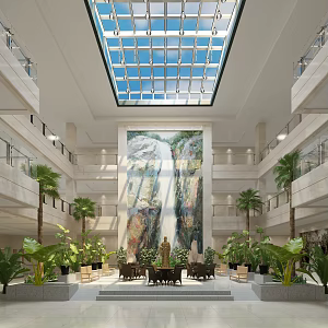 Modern lobby hotel lobby 3d model