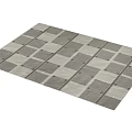 Square Rug With Geometric Pattern In Neutral Tones For Living Room Decor 3d model
