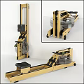 Wooden Frame Rowing Machine With Digital Monitor And Ergonomic Design For Home Fitness