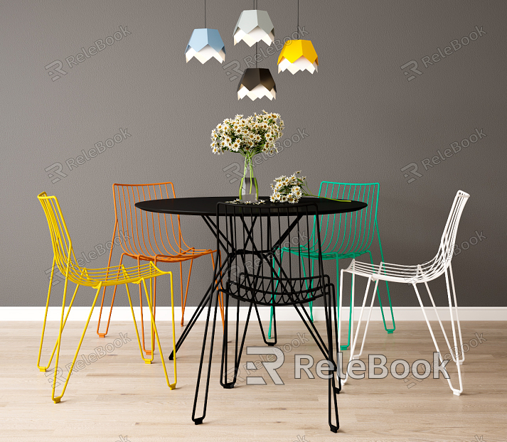 Modern table and chair combination model