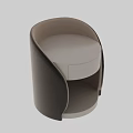 Modern Chest of Drawers With Curved Frame Light Gray Drawer And Dark Brown Accent