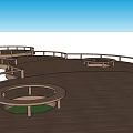 Garden Ornaments Featuring Curved Wooden Circular Stepping Stones With Plant Holes