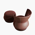 Modern Accent Chairs In Brown And White With Matching Ottomans And Plaid Design