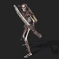 Skeleton Archer Game And Movie Character With Tattered Clothing Bow And Arrows